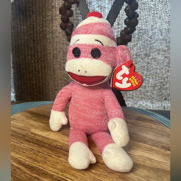 NWT TY Pink Beanie Buddy Socks the Sock Monkey 🙈 - Picture 3 of 13